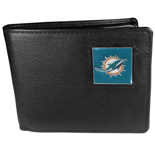 Miami Dolphins Leather Bifold Wallet Supply